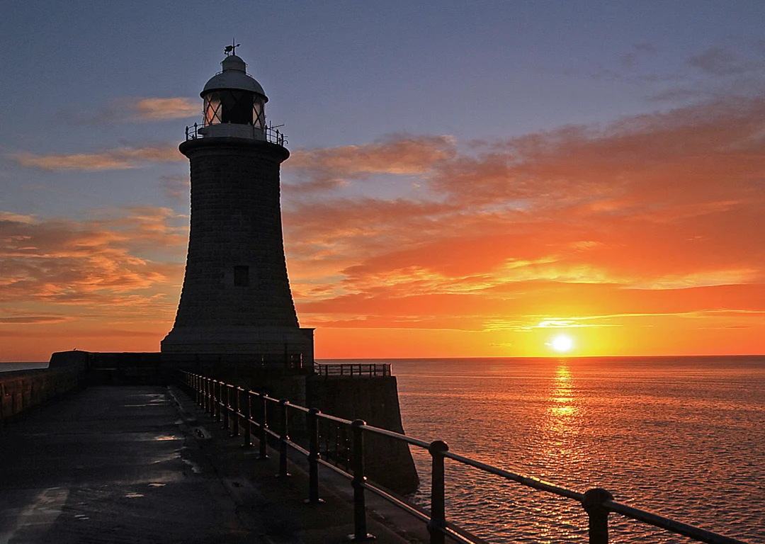 Sunset at Tynemouth pier.