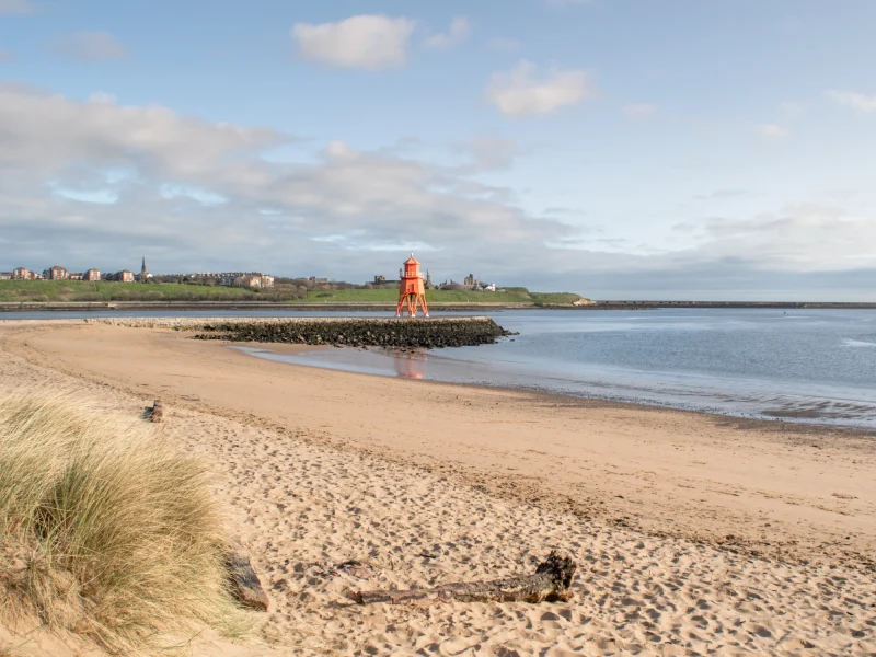 View of the groyne at Sandhaven Beach at South Shields.